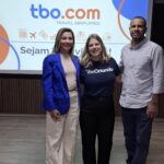Erica Cunha, do Visit Orlando, ao lado de Kelly Rizzo, e Luiz Carlos Araujo Rosário, da TBO